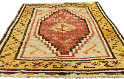 4 x 4 Vintage Turkish Oushak Rug 53045