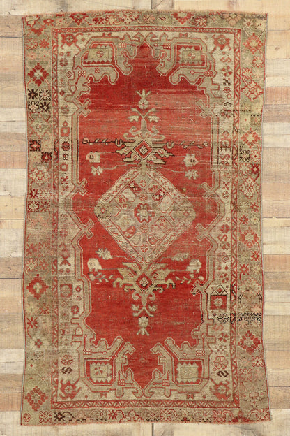 4 x 6 Vintage Turkish Oushak Rug 53052