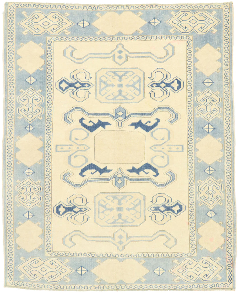6 x 7 Vintage Turkish Oushak Rug 53053