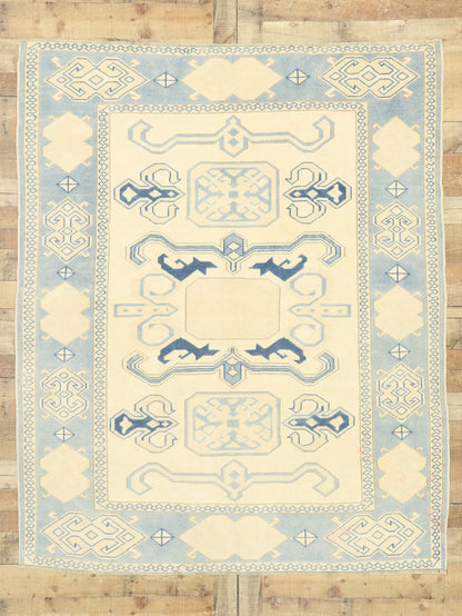 6 x 7 Vintage Turkish Oushak Rug 53053