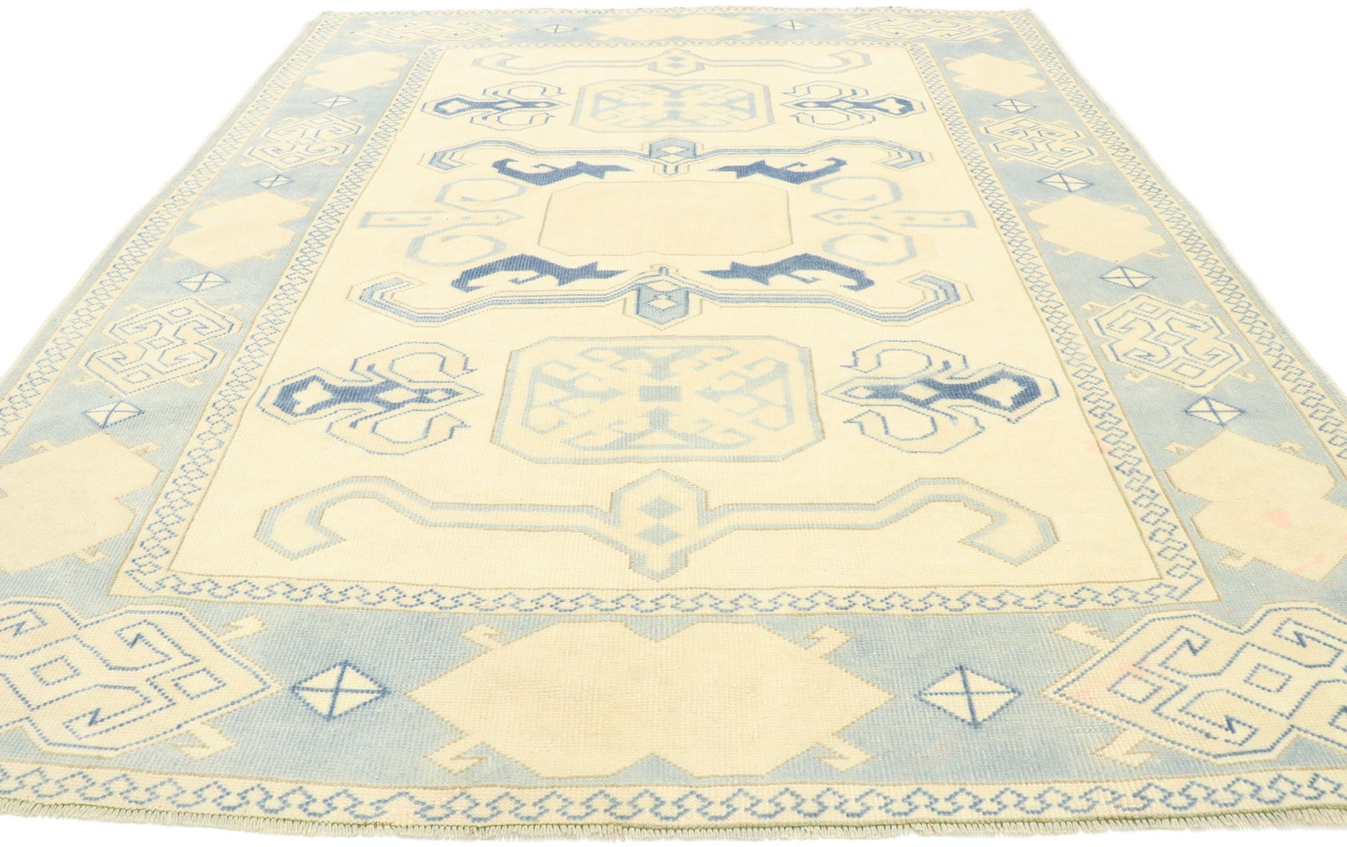 6 x 7 Vintage Turkish Oushak Rug 53053