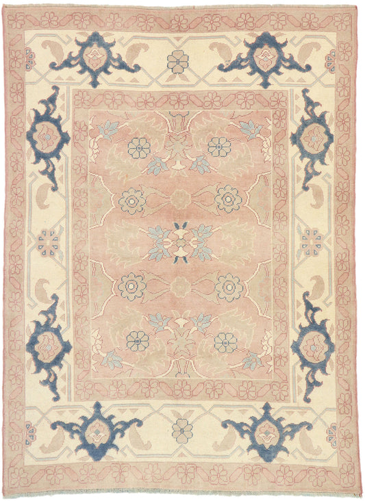 6 x 8 Vintage Turkish Oushak Rug 53055