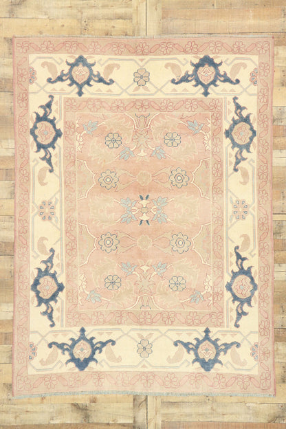 6 x 8 Vintage Turkish Oushak Rug 53055