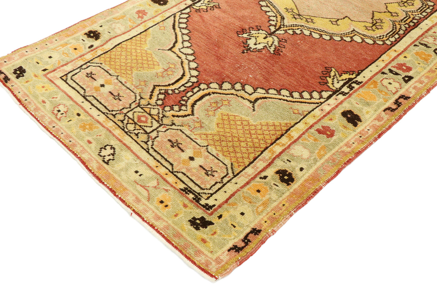 3 x 6 Vintage Turkish Oushak Rug 53057