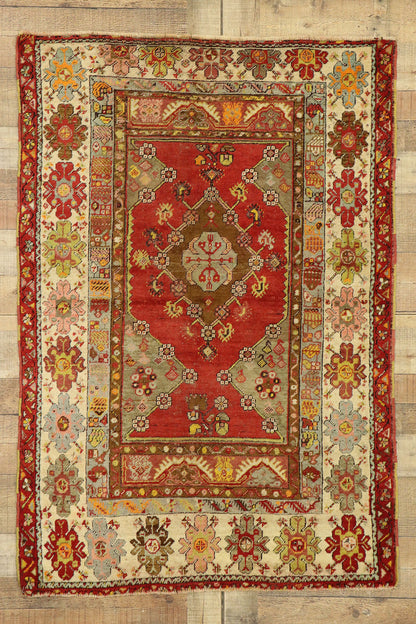 3 x 5 Vintage Turkish Oushak Rug 53058