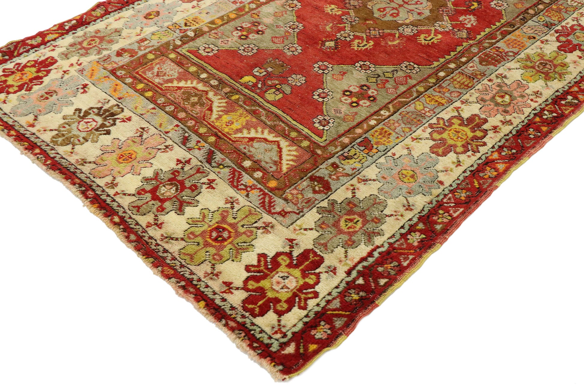 3 x 5 Vintage Turkish Oushak Rug 53058