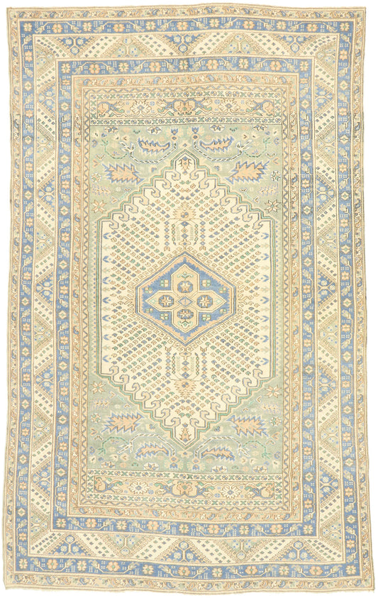 6 x 10 Vintage Turkish Oushak Rug 53060