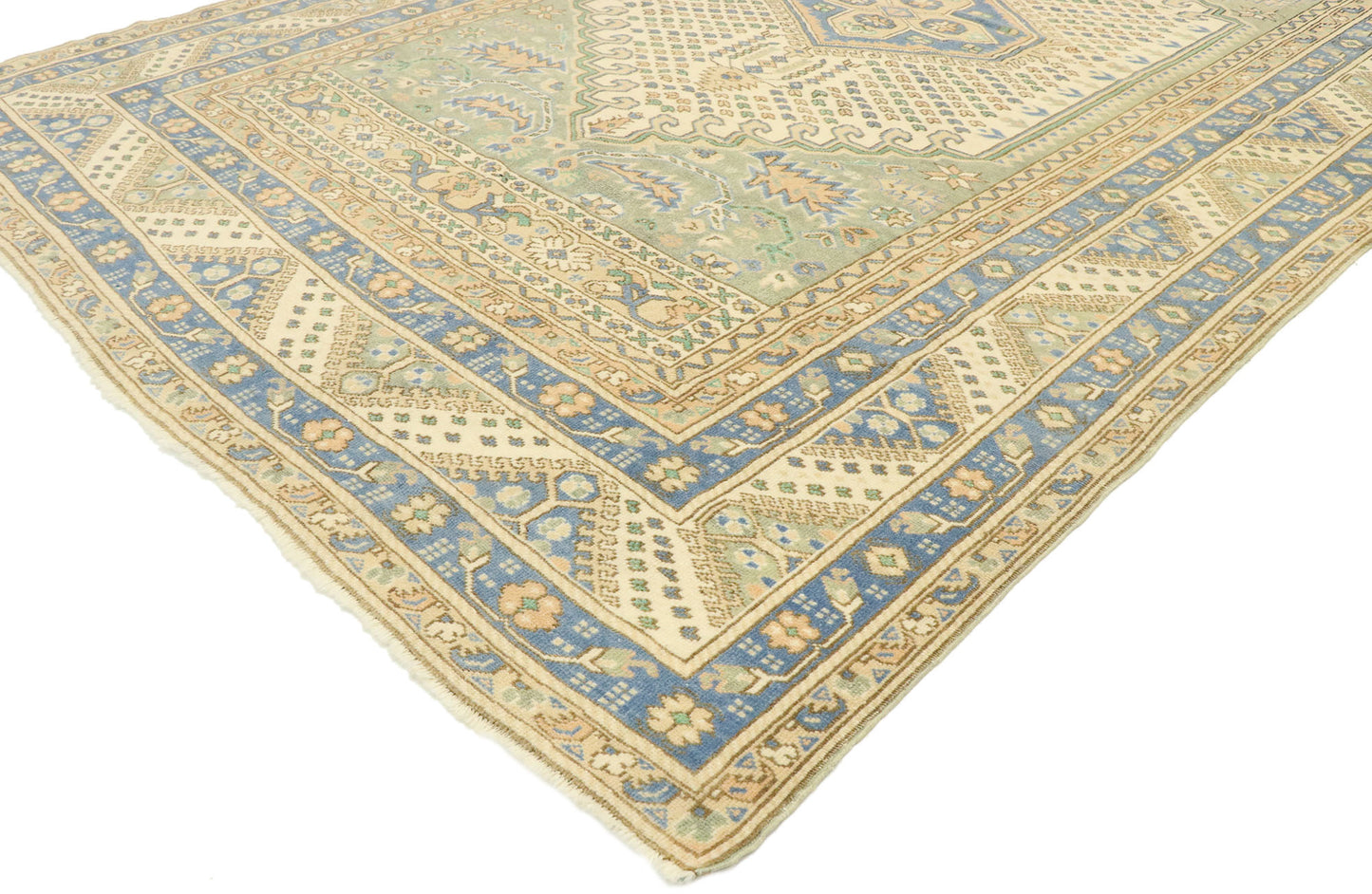 6 x 10 Vintage Turkish Oushak Rug 53060
