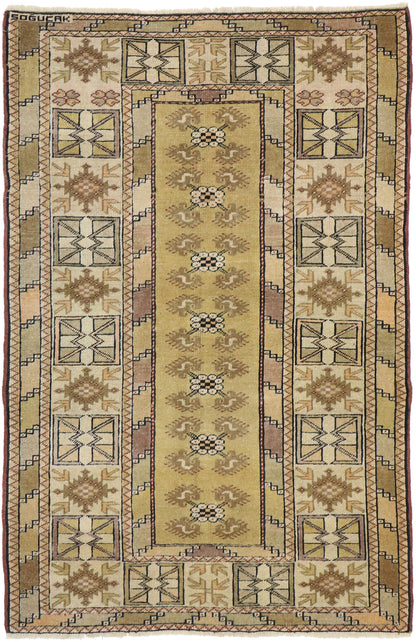 3 x 5 Vintage Turkish Oushak Rug 53063