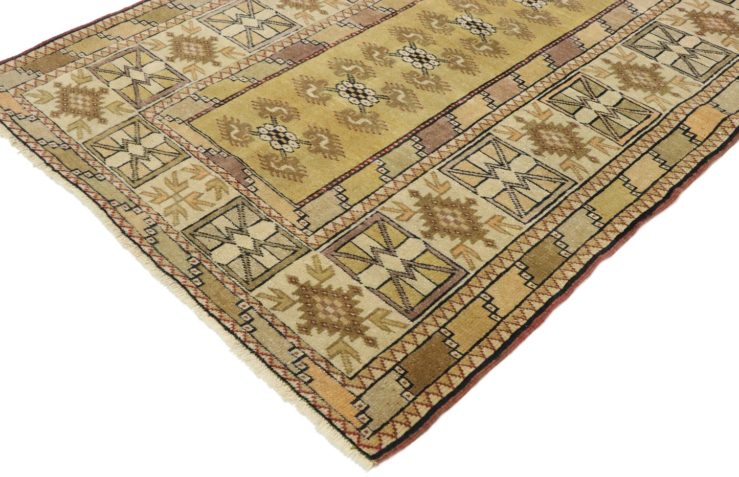 3 x 5 Vintage Turkish Oushak Rug 53063