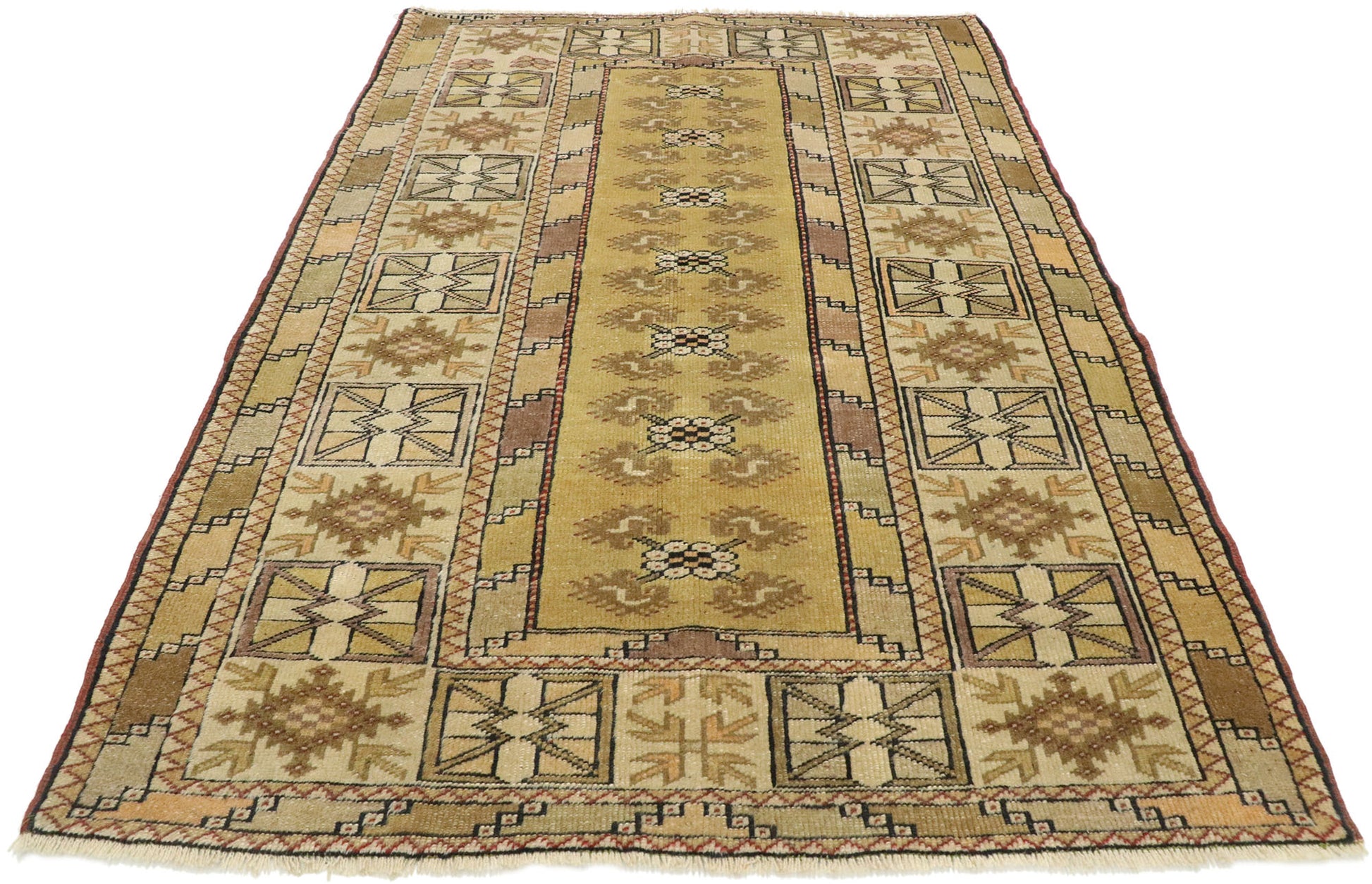 3 x 5 Vintage Turkish Oushak Rug 53063
