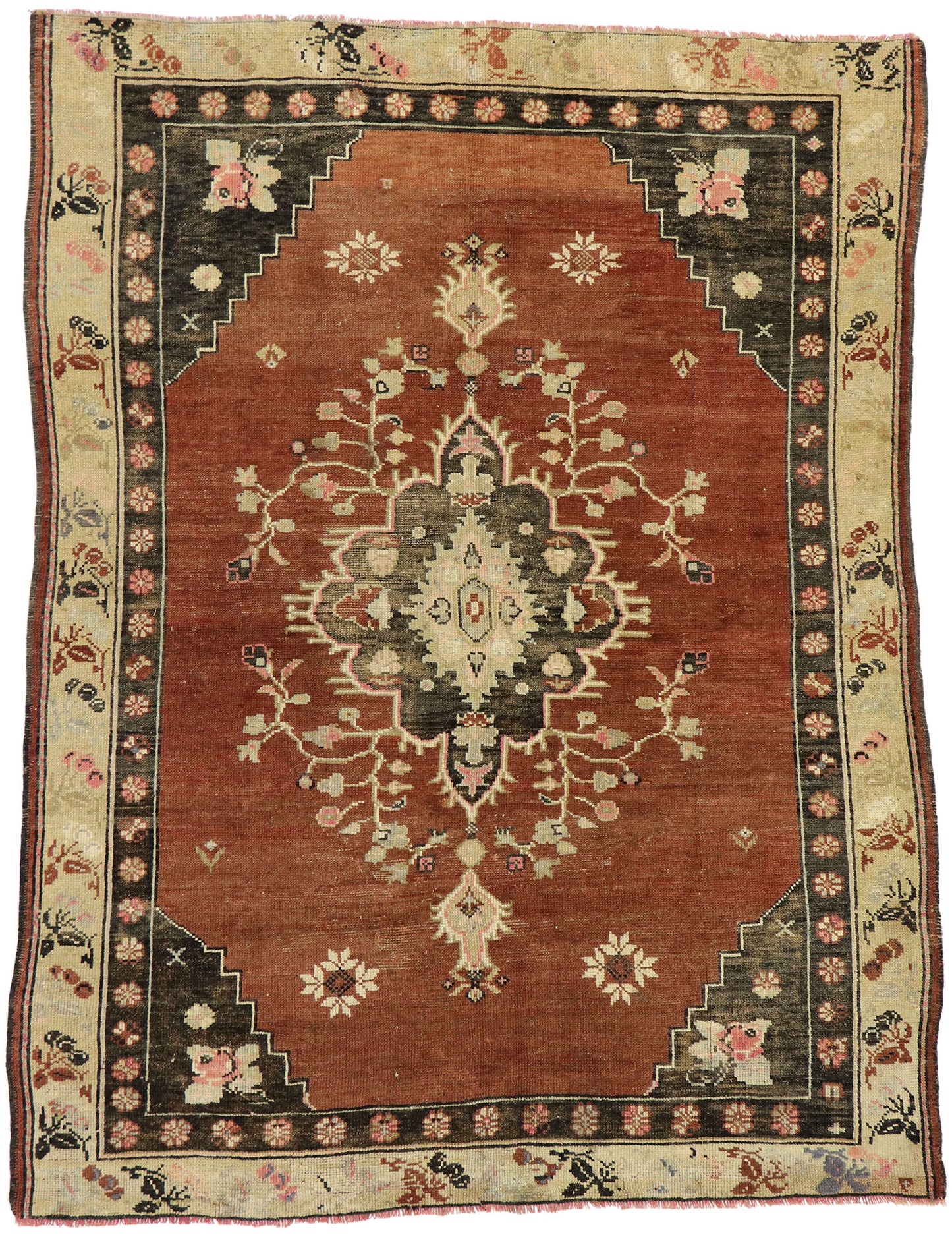 5 x 7 Vintage Turkish Oushak Rug 53069