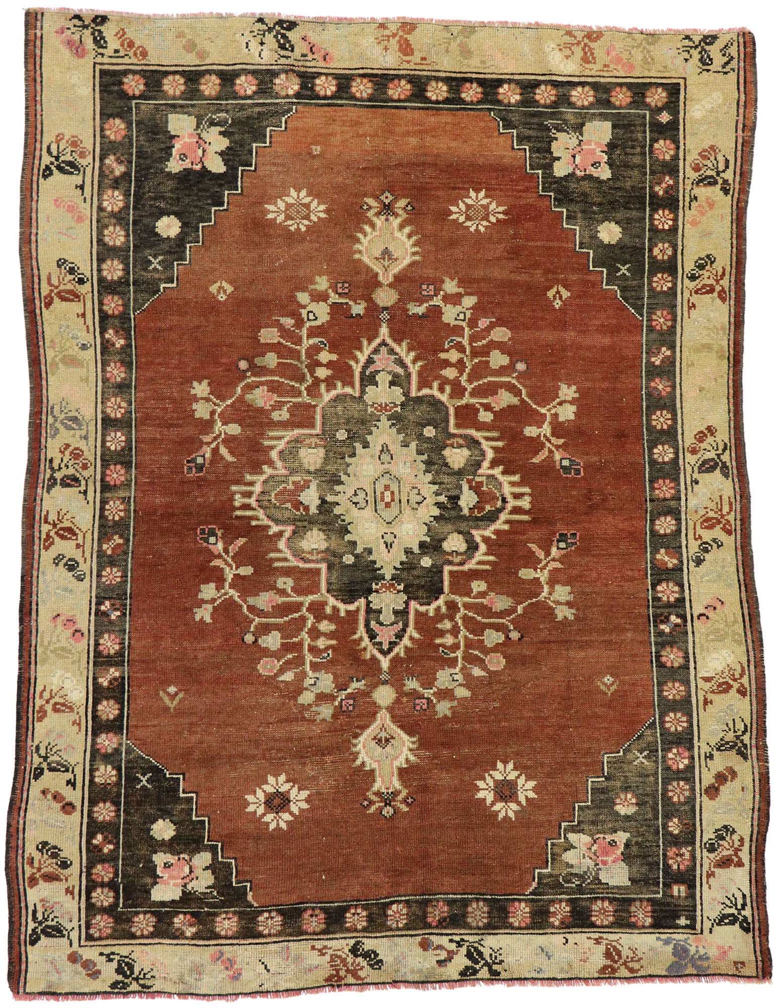 5 x 7 Vintage Turkish Oushak Rug 53069