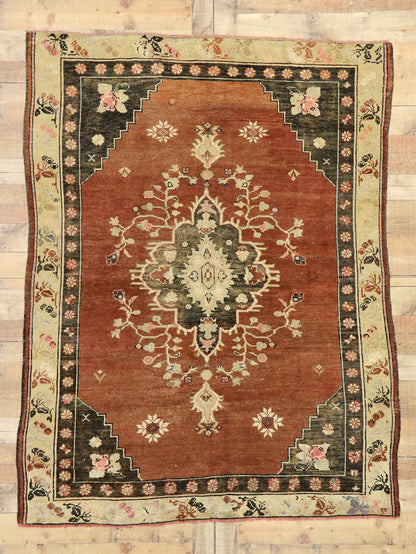 5 x 7 Vintage Turkish Oushak Rug 53069