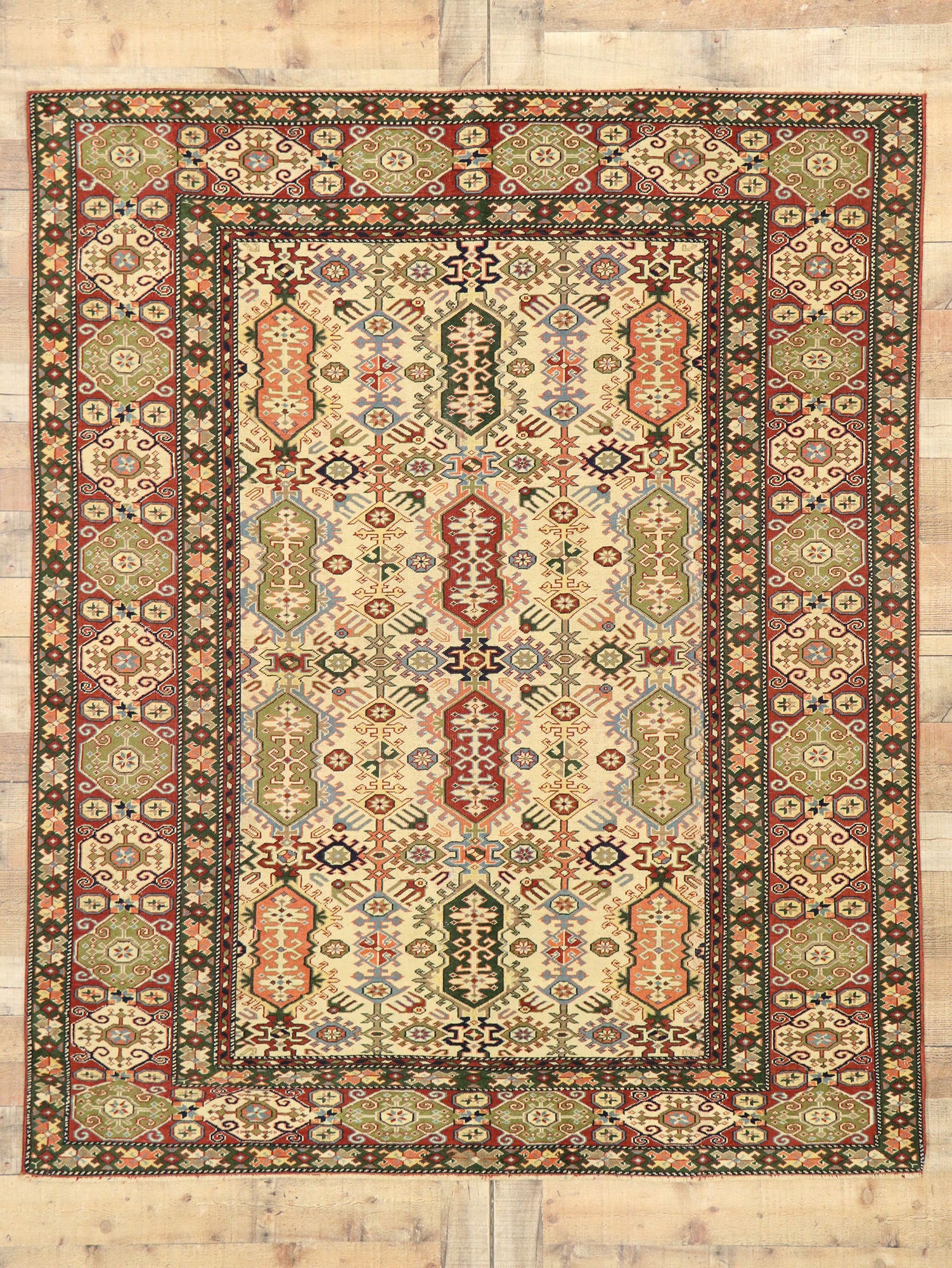 6 x 7 Vintage Turkish Oushak Rug 53070