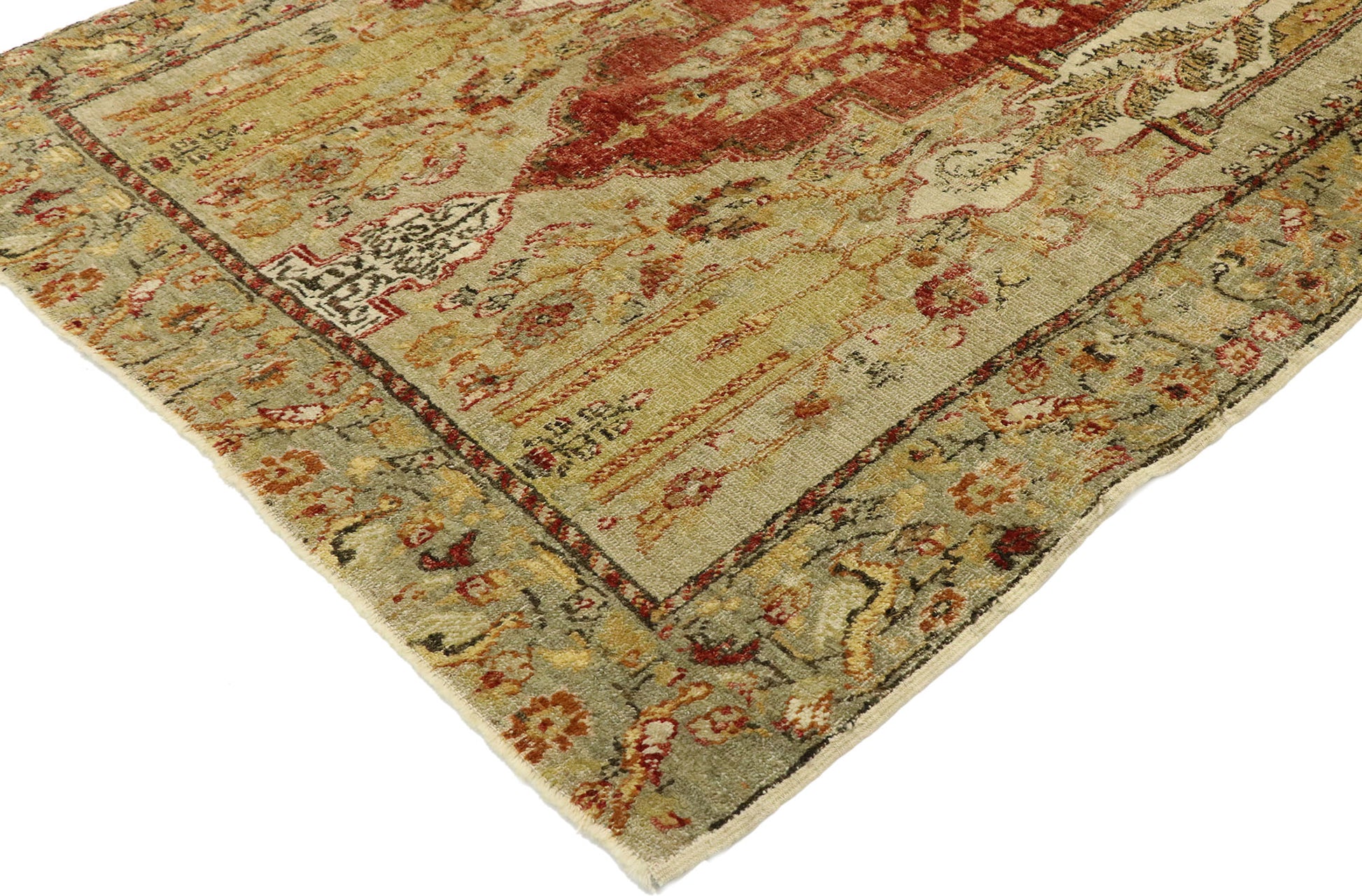 4 x 7 Vintage Turkish Oushak Prayer Rug 53071