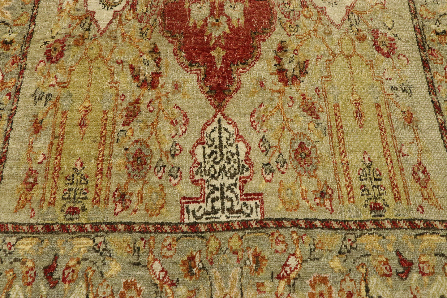 4 x 7 Vintage Turkish Oushak Prayer Rug 53071
