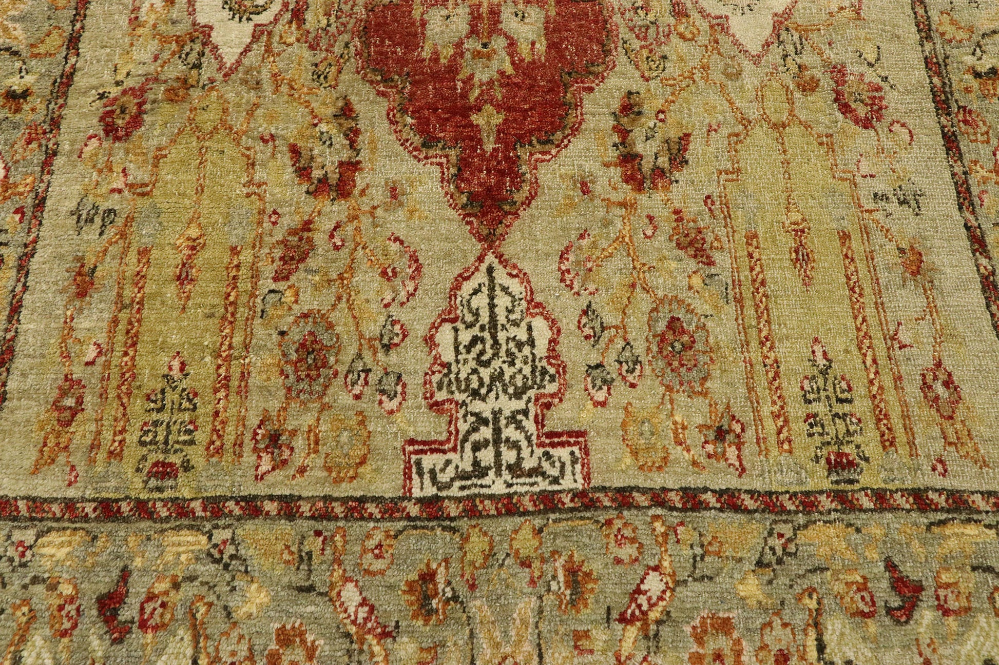 4 x 7 Vintage Turkish Oushak Prayer Rug 53071