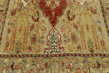 4 x 7 Vintage Turkish Oushak Prayer Rug 53071