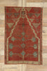 3 x 4 Vintage Turkish Oushak Prayer Rug 53076