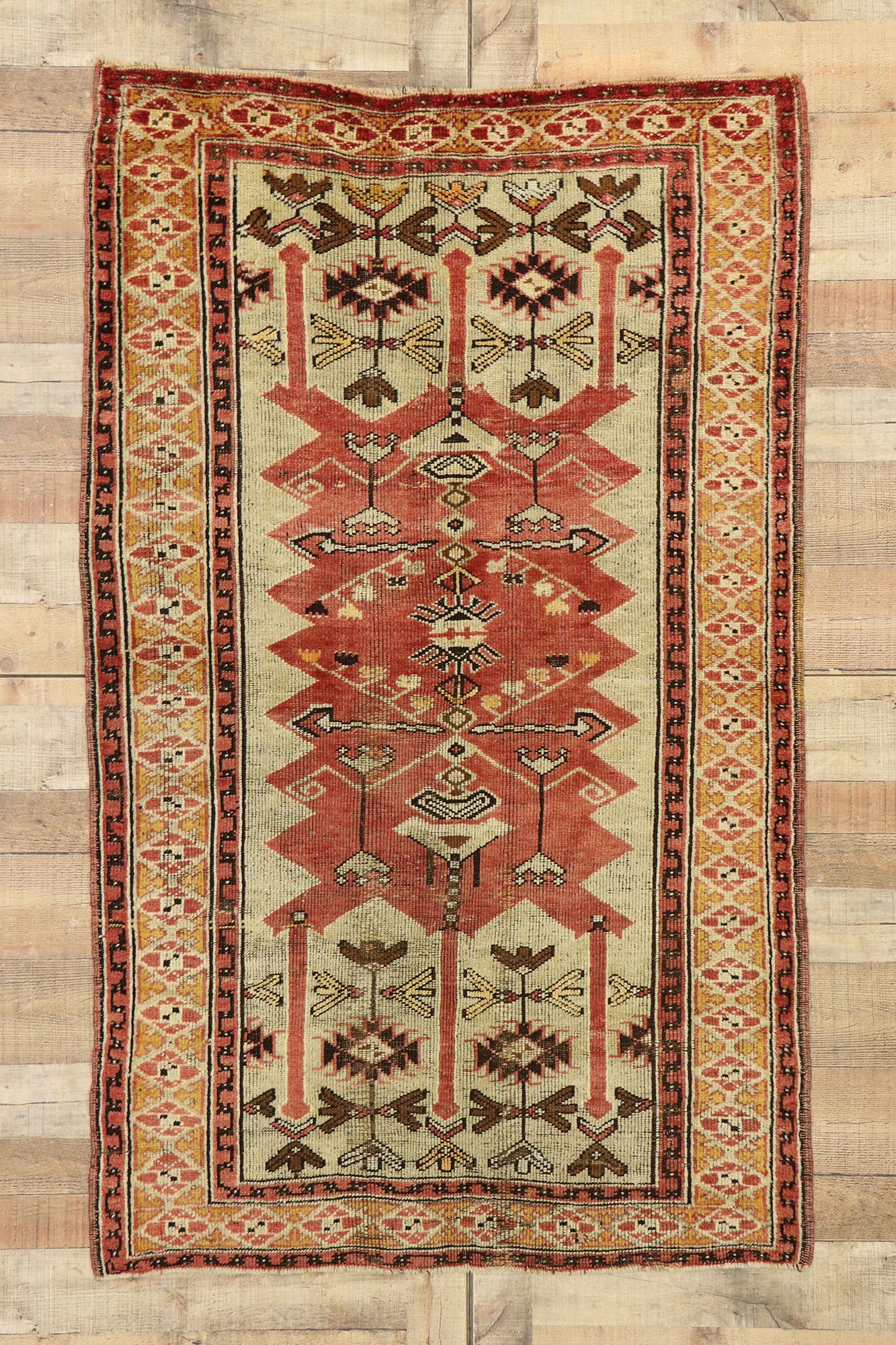 4 x 6 Vintage Turkish Oushak Rug 53077