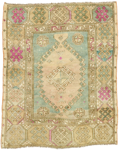 4 x 5 Vintage Turkish Oushak Rug 53079
