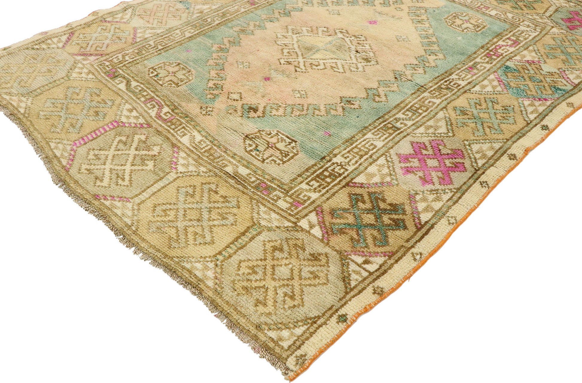 4 x 5 Vintage Turkish Oushak Rug 53079