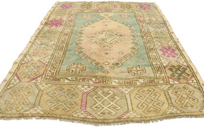 4 x 5 Vintage Turkish Oushak Rug 53079