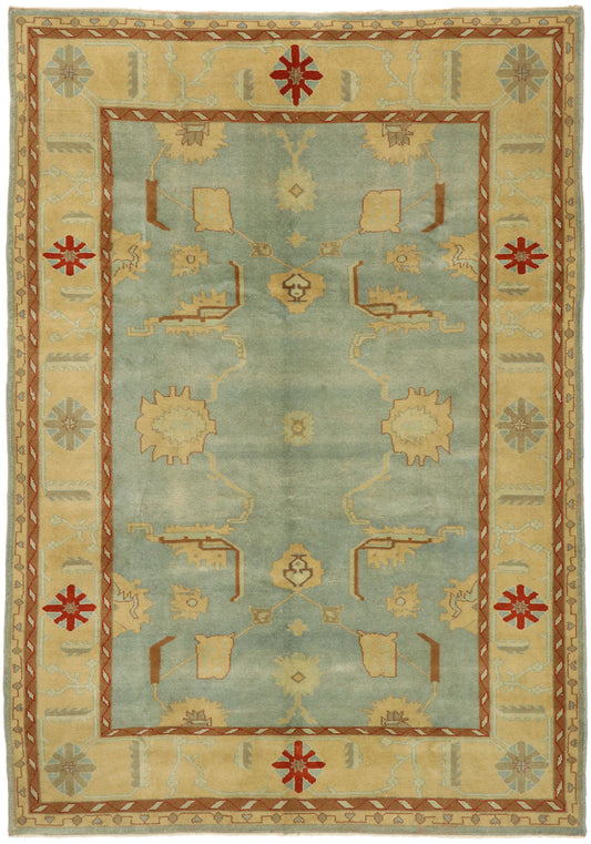 6 x 8 Vintage Turkish Oushak Rug 53080