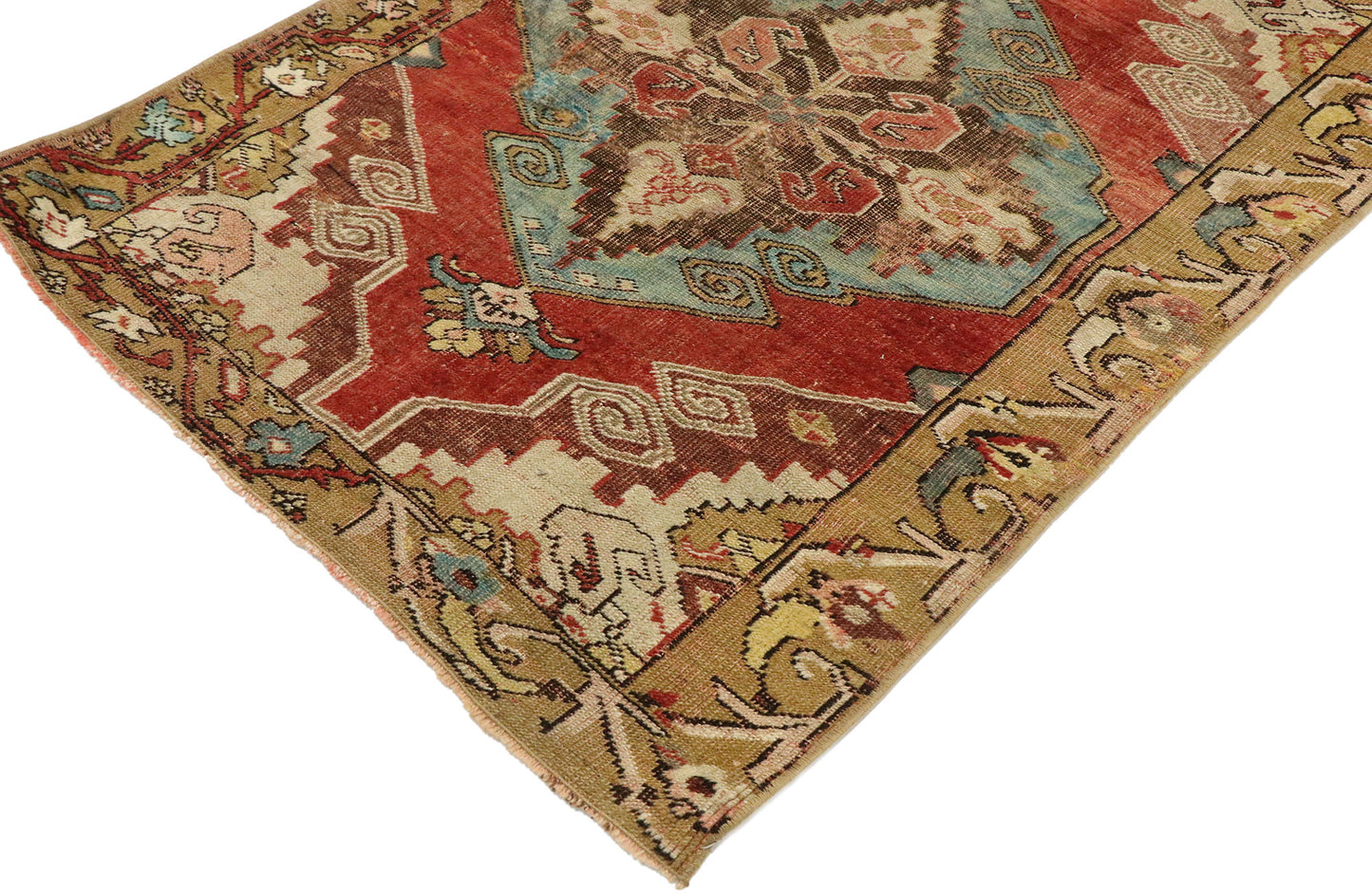 3 x 4 Vintage Turkish Oushak Rug 53082