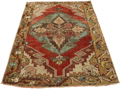 3 x 4 Vintage Turkish Oushak Rug 53082