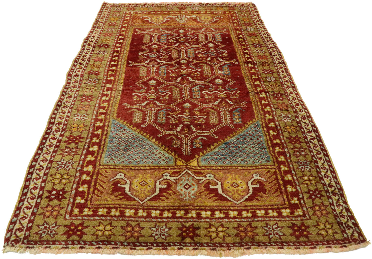 3 x 5 Vintage Turkish Oushak Prayer Rug 53083