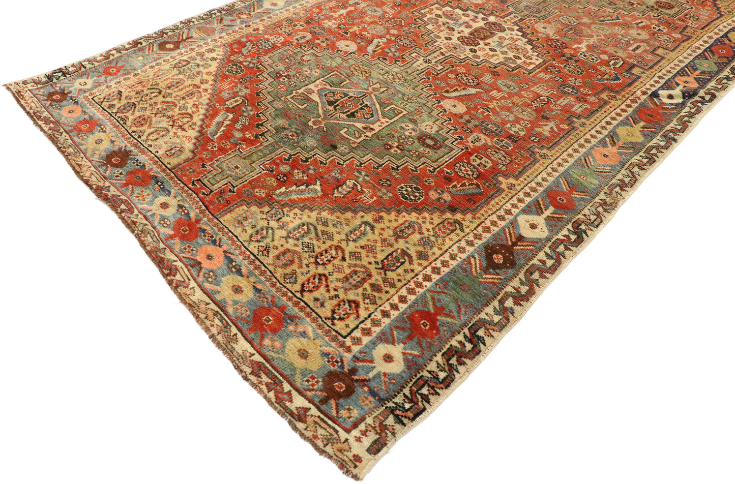 4 x 7 Vintage Persian Shiraz Rug 53087