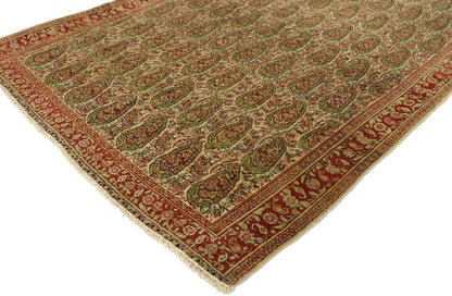 4 x 6 Vintage Persian Boteh Senneh Rug 53088