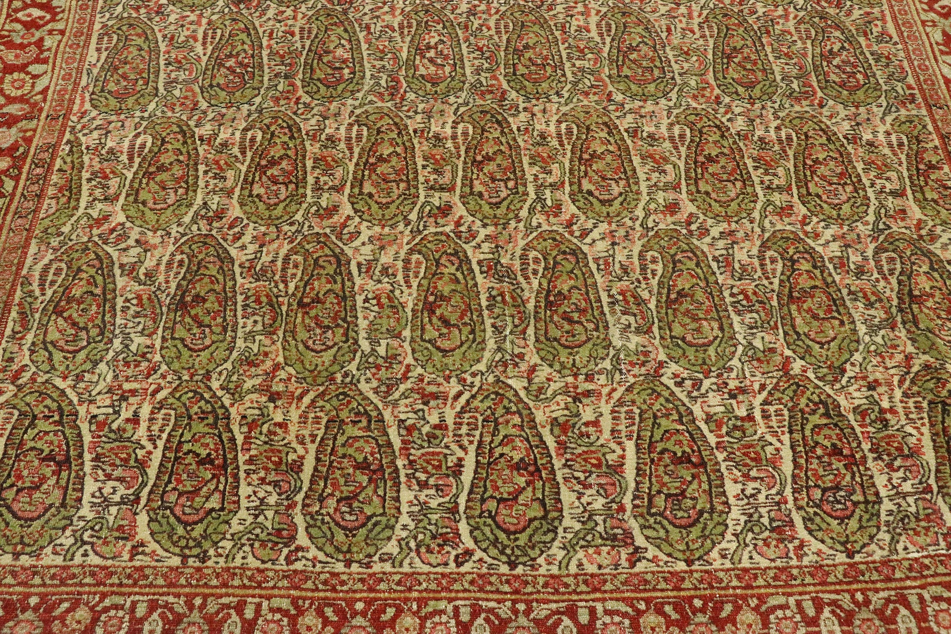 4 x 6 Vintage Persian Boteh Senneh Rug 53088