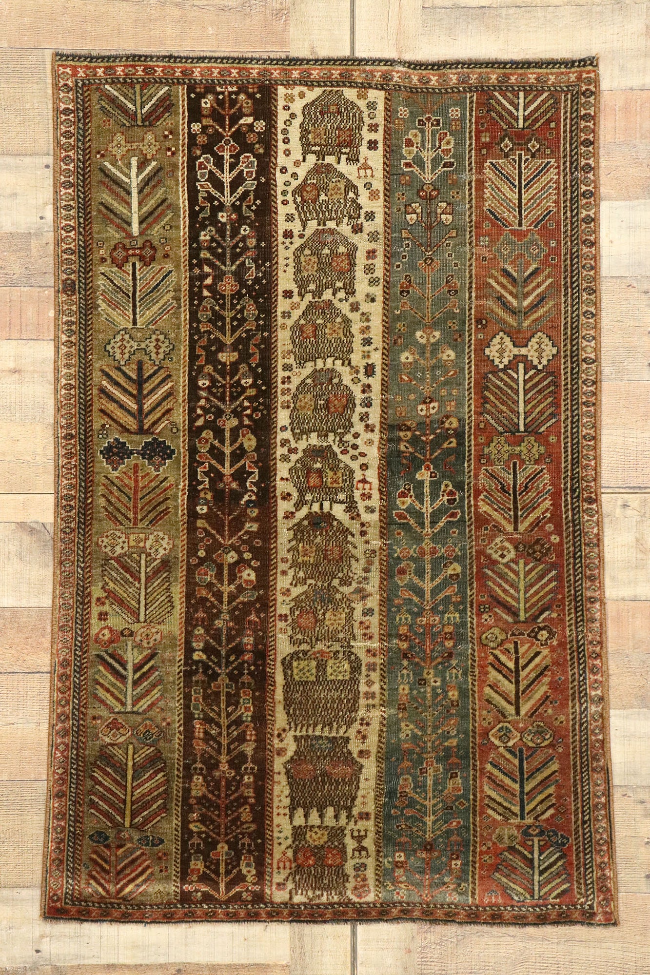 3 x 4 Vintage Turkish Oushak Rug 53089