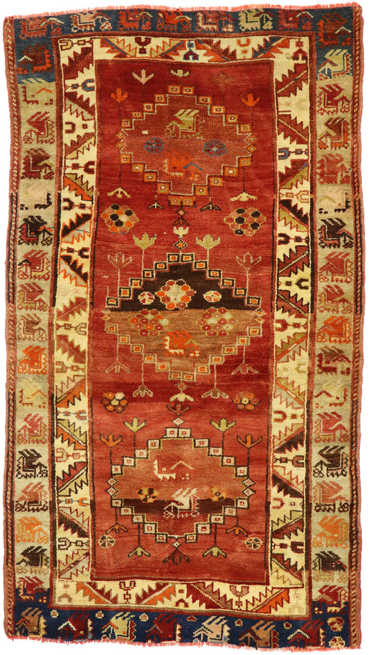 4 x 6 Vintage Turkish Oushak Rug 53096