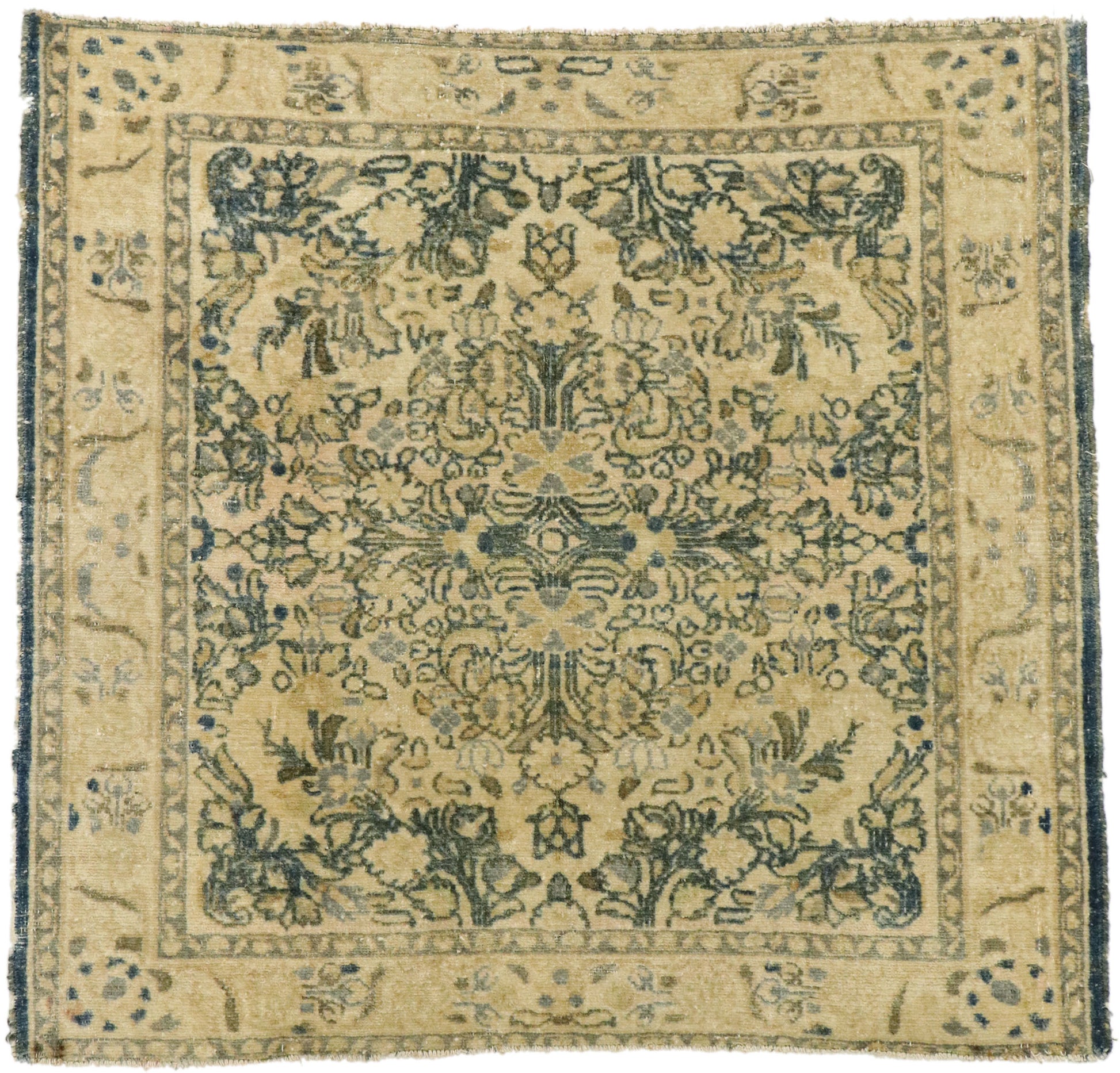3 x 3 Vintage Turkish Oushak Rug 53098