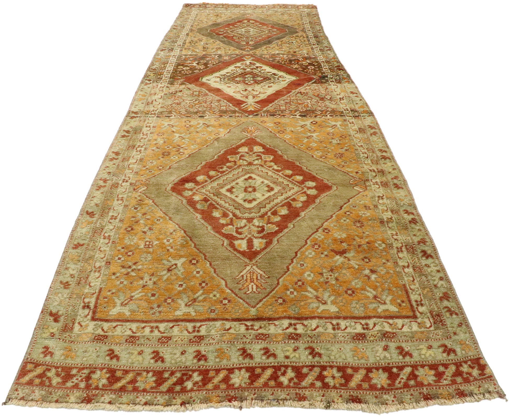 3 x 10 Vintage Turkish Oushak Rug 53099