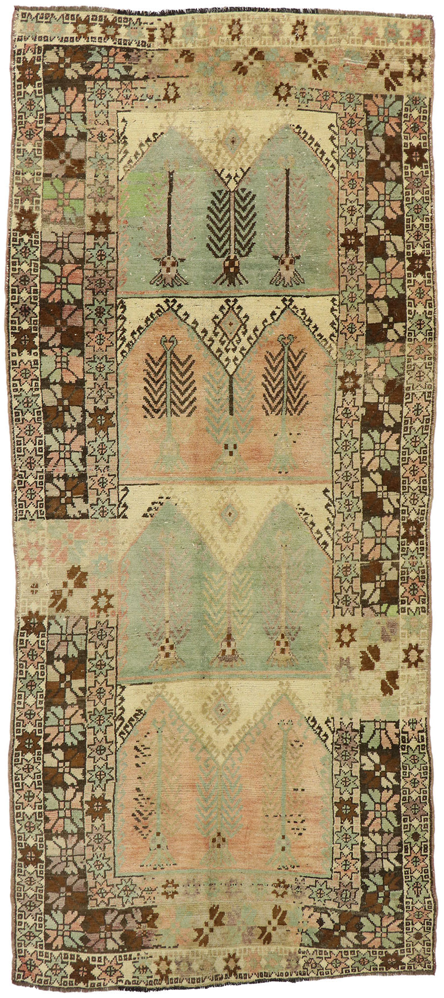 5 x 12 Vintage Turkish Prayer Saph Rug 53100