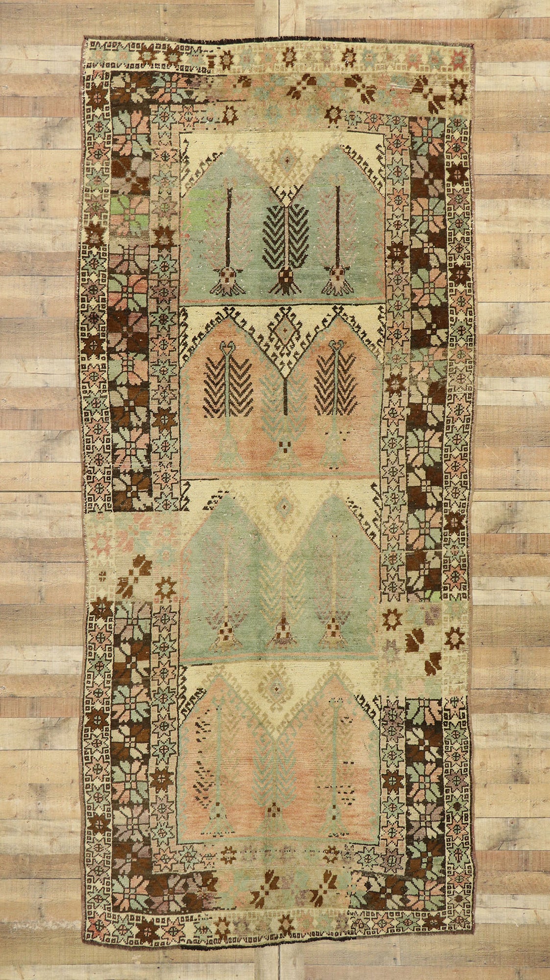 5 x 12 Vintage Turkish Prayer Saph Rug 53100