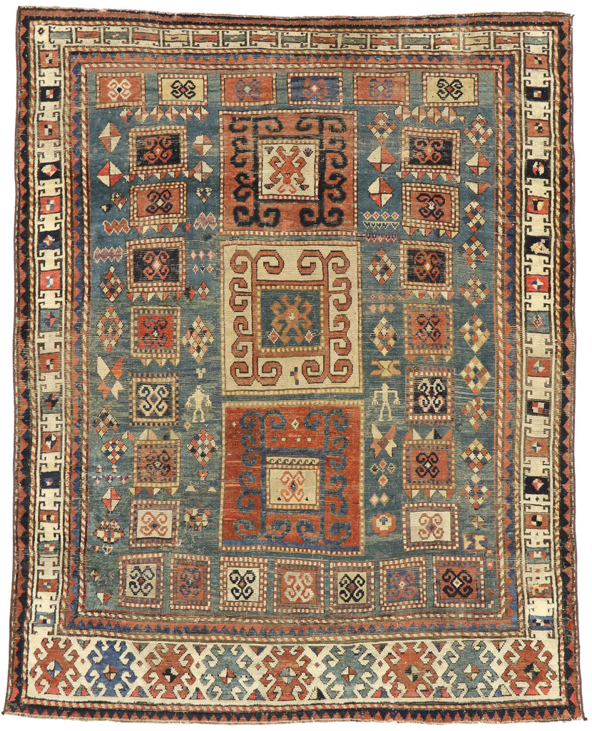 5 x 7 Antique Caucasian Kazak Rug 53101