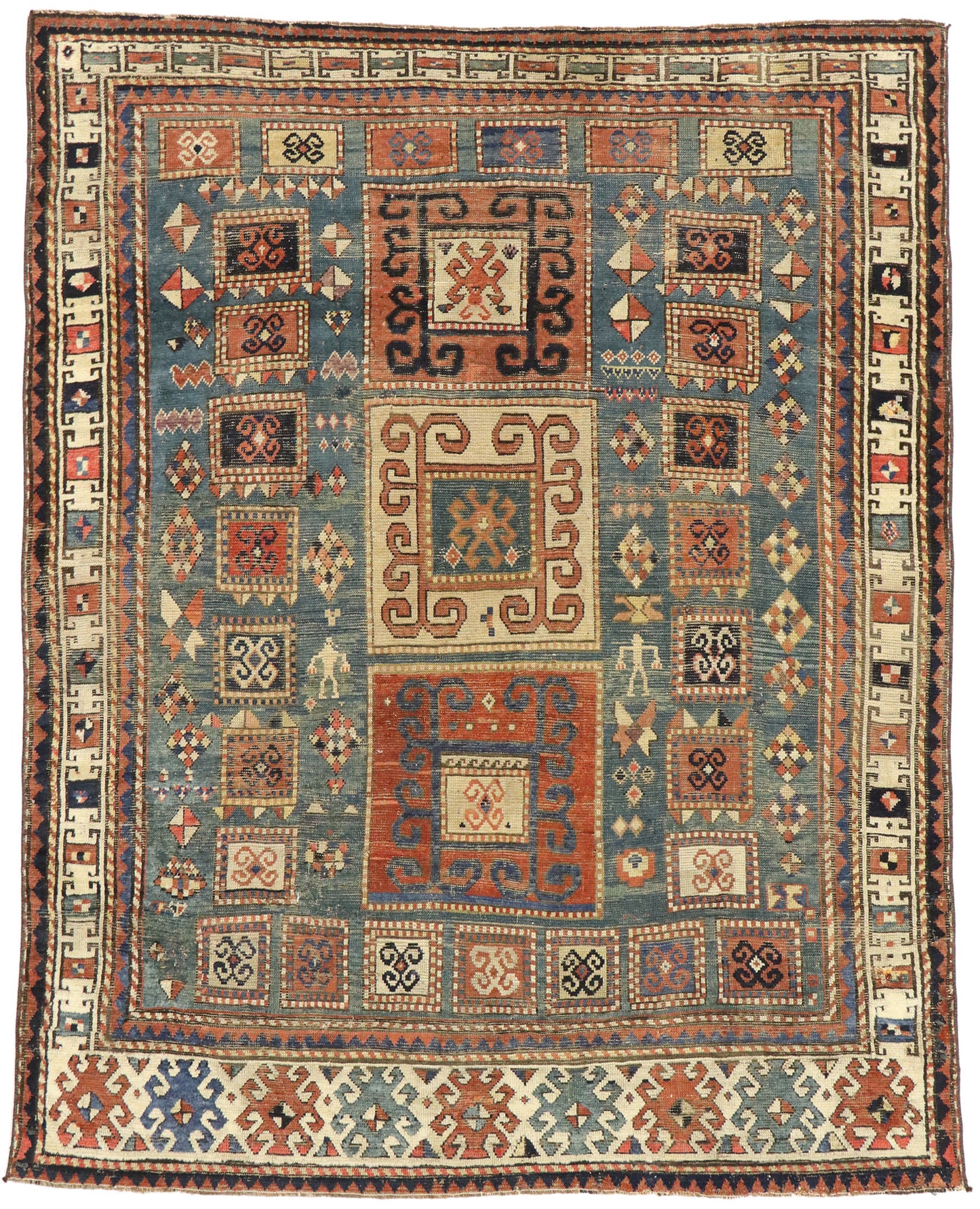 5 x 7 Antique Caucasian Kazak Rug 53101