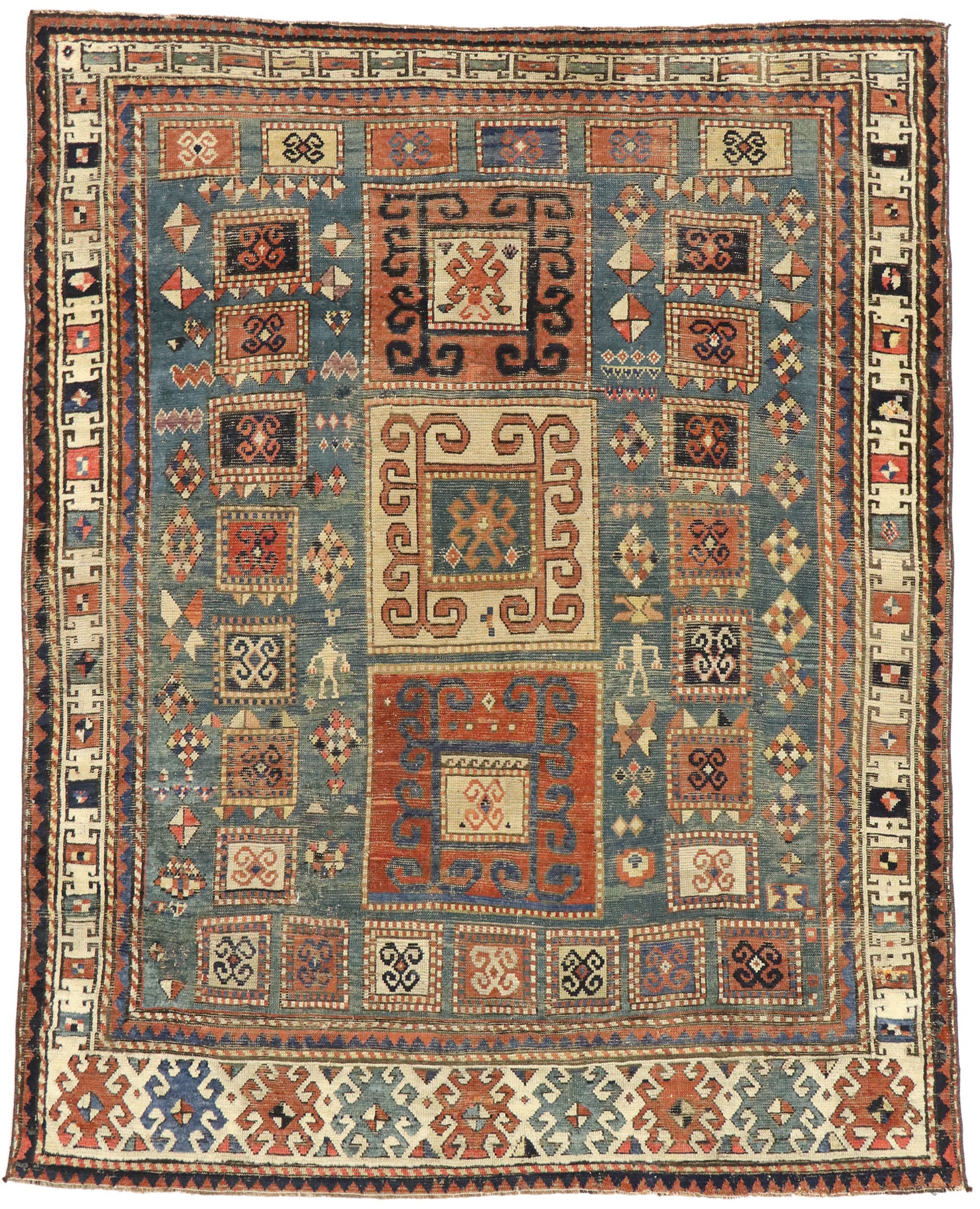5 x 7 Antique Caucasian Kazak Rug 53101