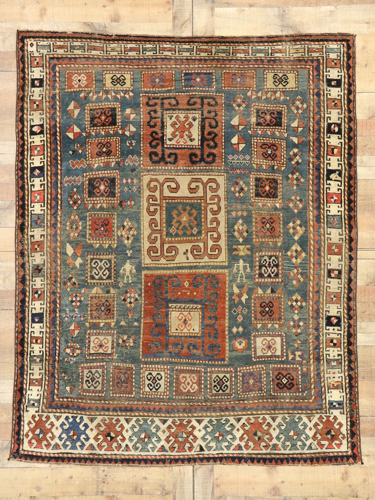 5 x 7 Antique Caucasian Kazak Rug 53101