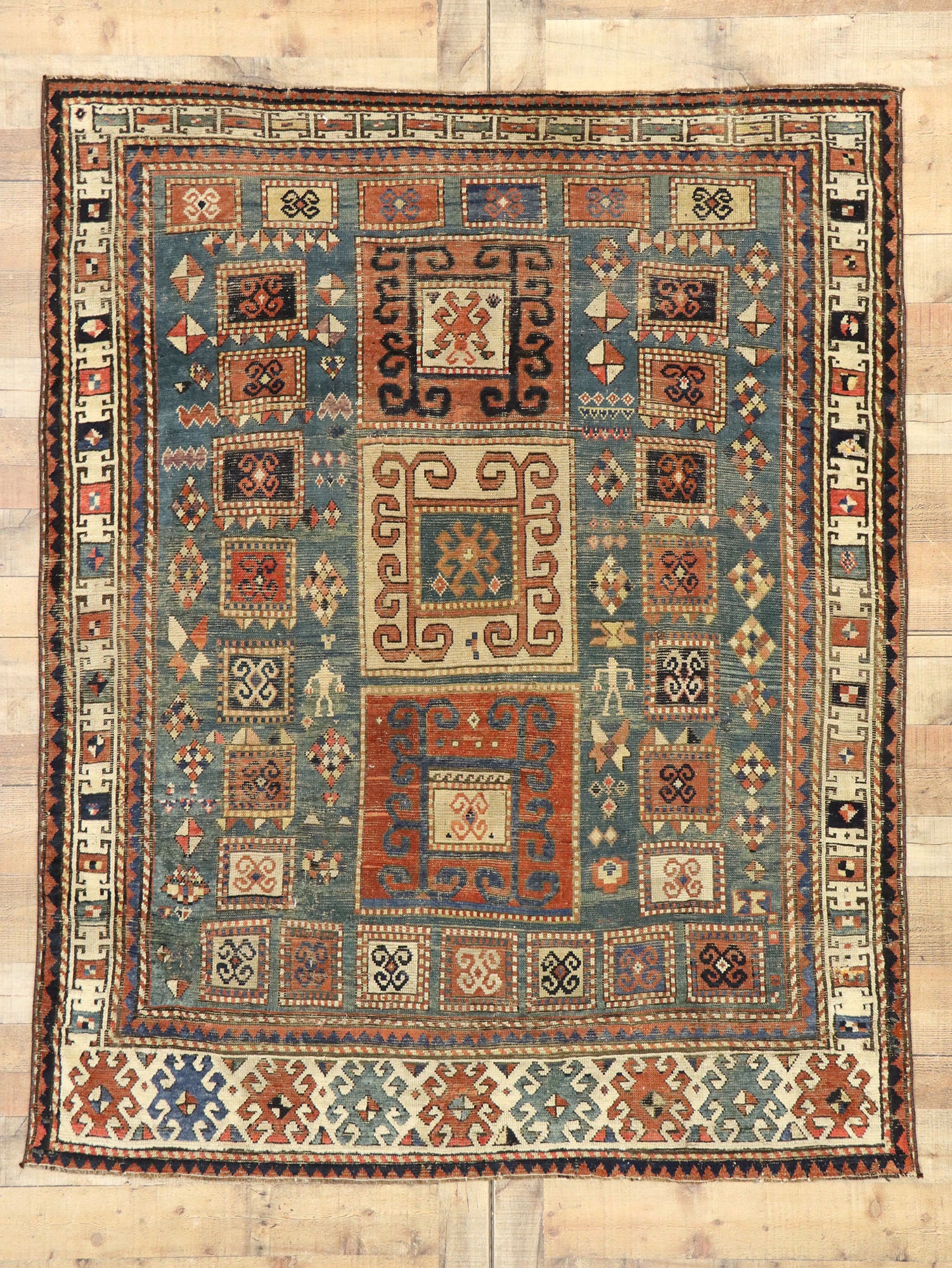 5 x 7 Antique Caucasian Kazak Rug 53101