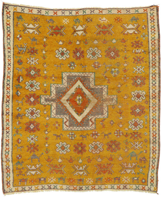 5 x 5 Vintage Turkish Oushak Rug 53102