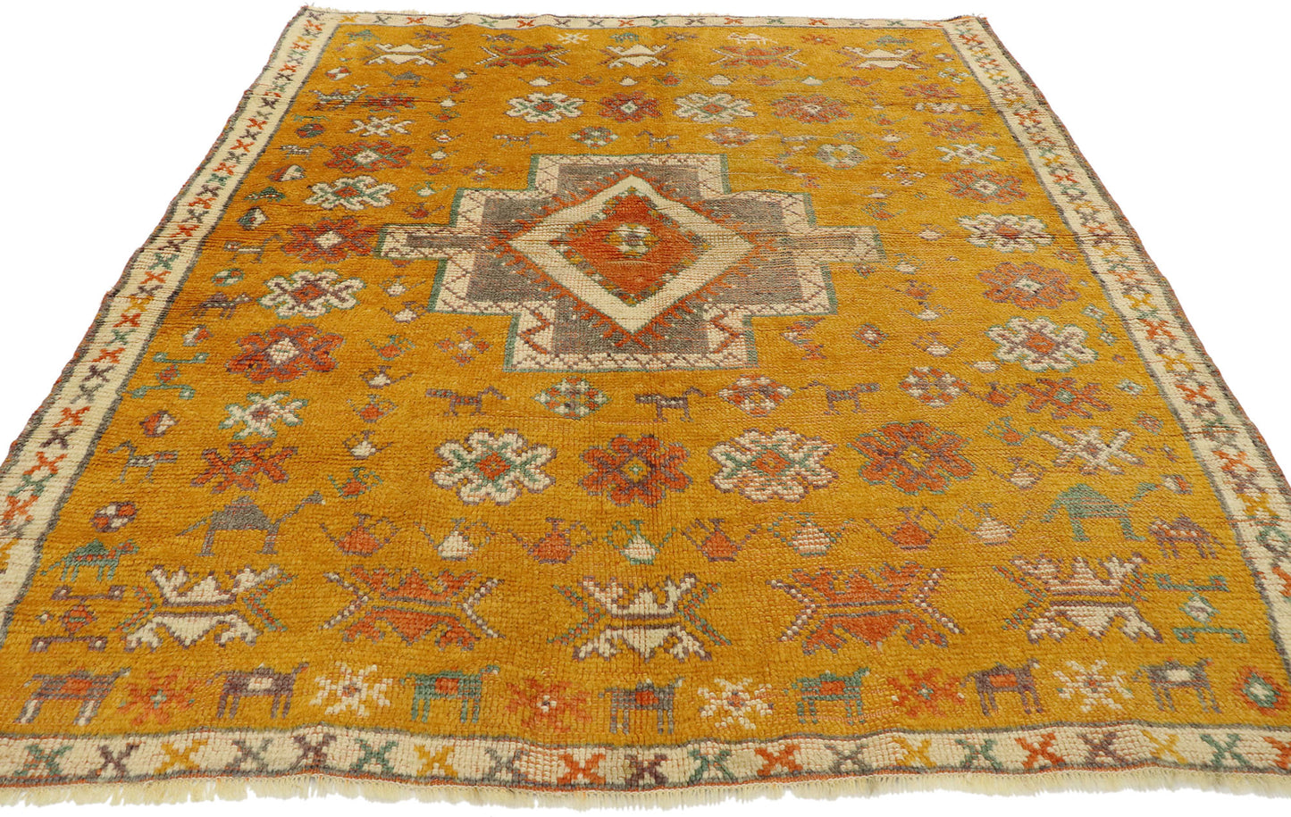 5 x 5 Vintage Turkish Oushak Rug 53102