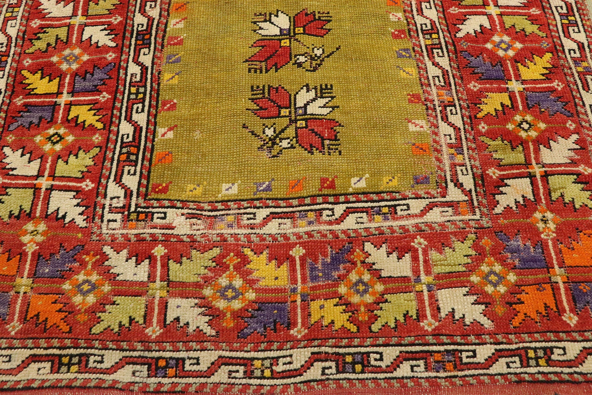 4 x 5 Vintage Turkish Oushak Prayer Rug 53103