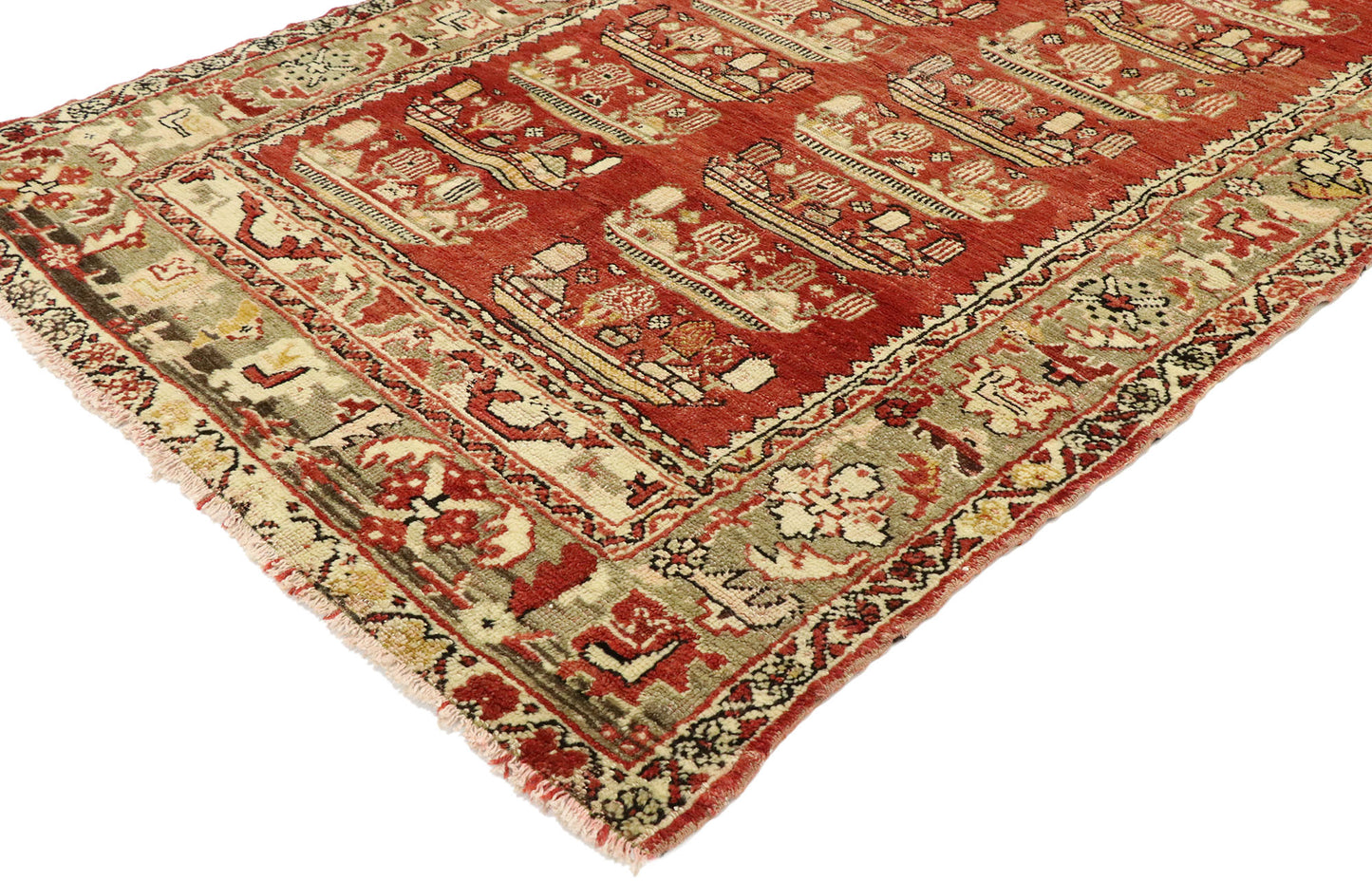 4 x 7 Vintage Anatolian Kirsehir Village Prayer Rug 53110